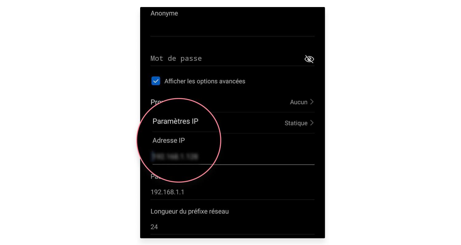 Paramètres IP