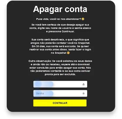 como excluir a conta do snapchat no seu computador:  passo nº3