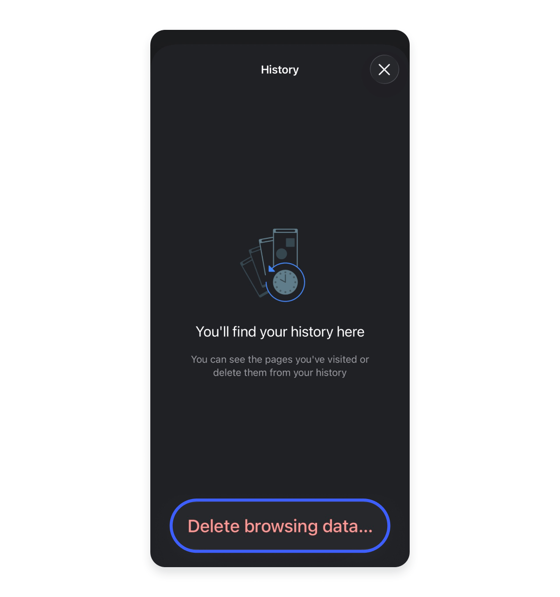 Clearing Autofill data on Chrome (mobile) Step 3