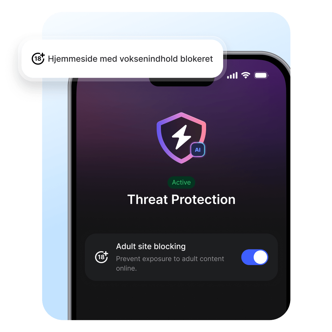 En mand anvender NordVPN&#39;s blokering af hjemmesider med voksenindhold til at surfe mere sikkert.