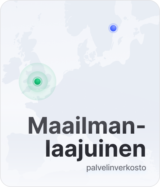 Karttakuvasta näkyy, että NordVPN:llä on VPN-palvelimia yli 178 sijainnissa.