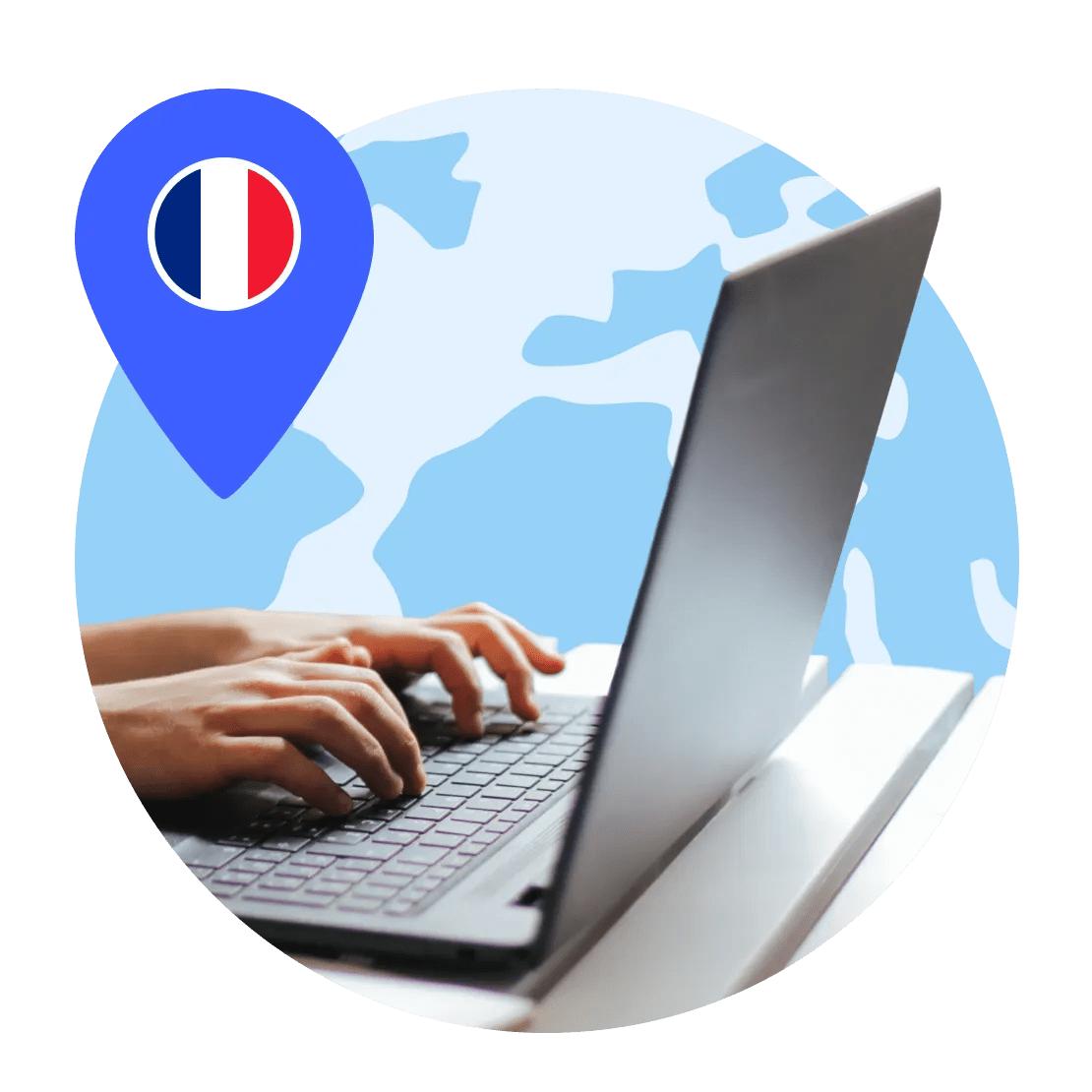 Verbind met een Franse VPN-server