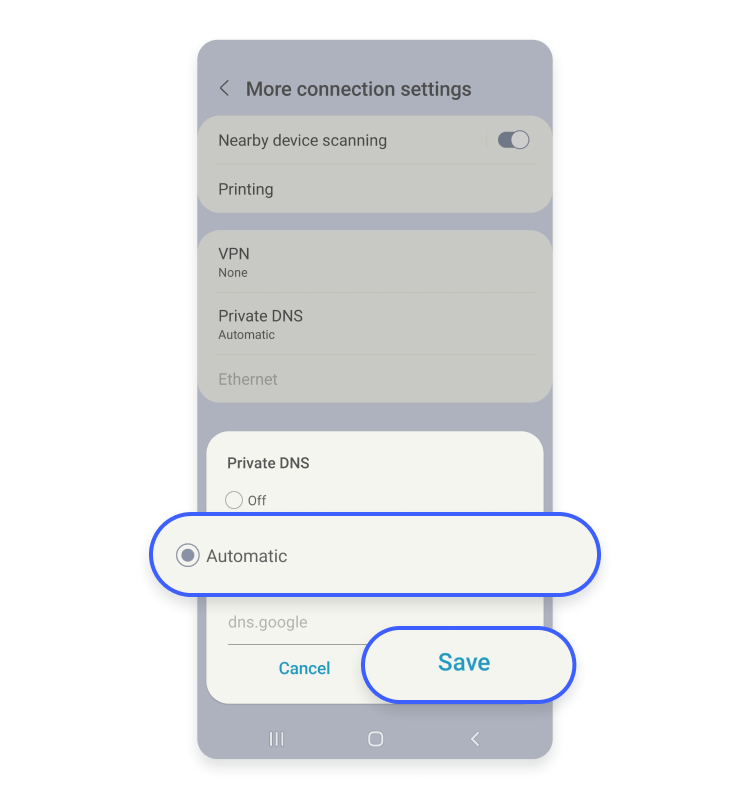 Automatic private DNS