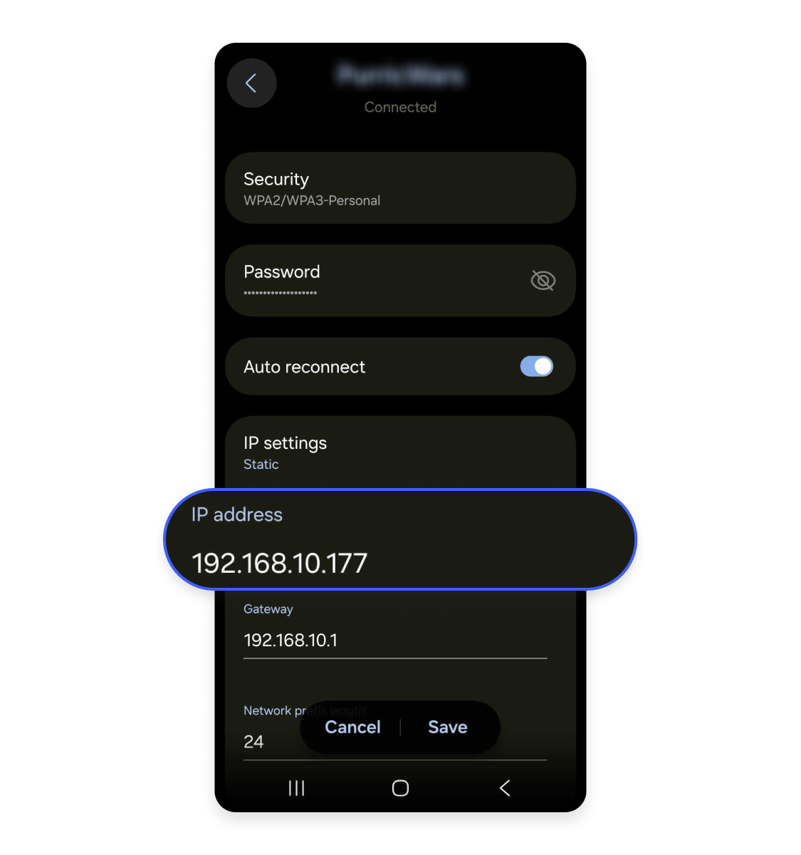 Changing IP on Android