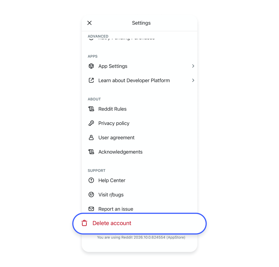 How to delete your Reddit account through the app on an iPhone 2