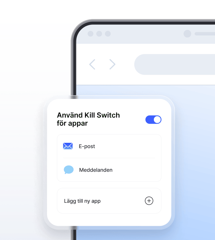 Inställningar för NordVPN:s Kill Switch som skyddar din internettrafik om VPN-anslutningen bryts.