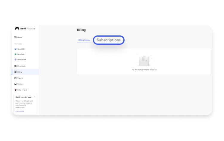 click on subscriptions