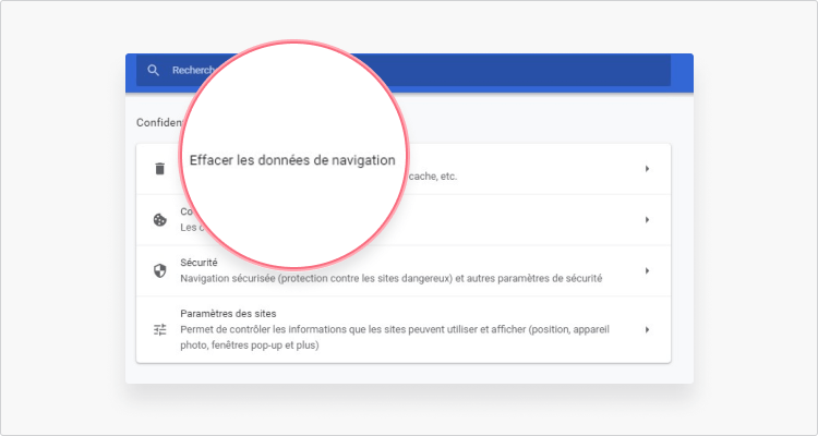 Comment supprimer les cookies via Chrome étape 2