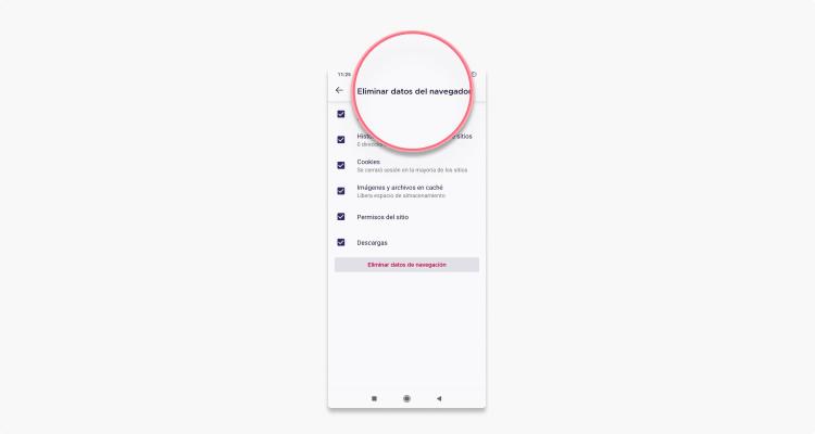 Eliminar cookies de Firefox Android paso 3