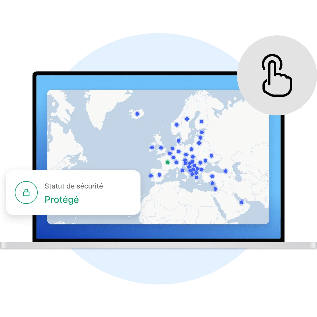 Obtenez notre extension VPN à partir du Chrome Web Store, connectez-vous, et cliquez sur Quick Connect pour une protection facile