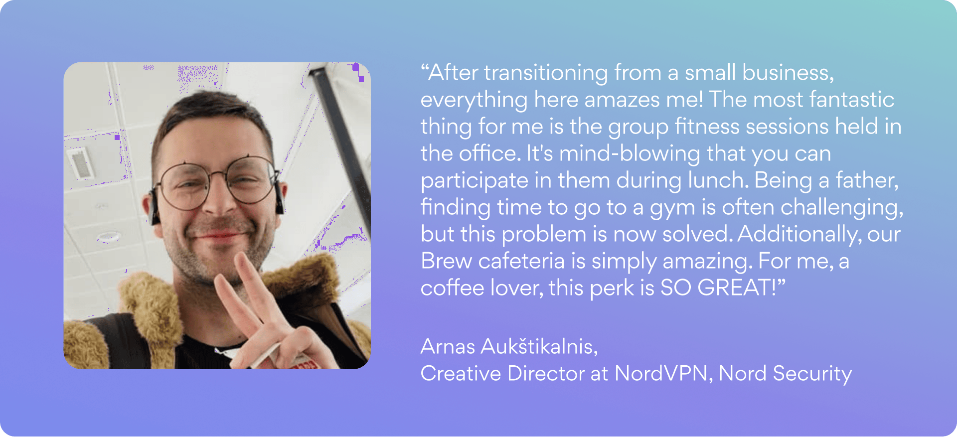 Arnas Aukštikalnis, Creative Director at NordVPN.
