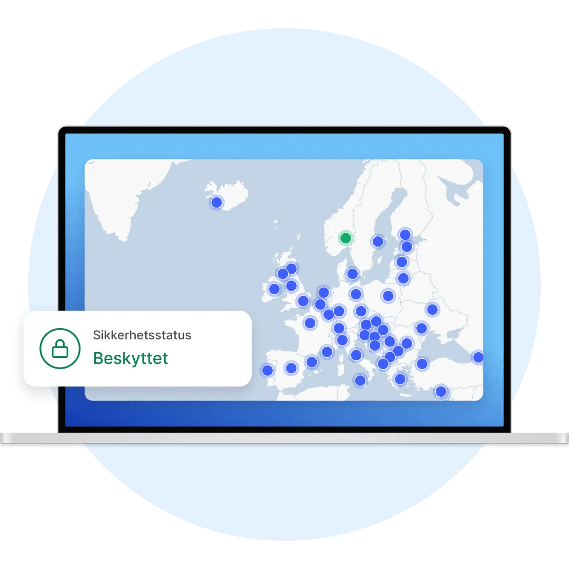 En bærbar datamaskin som er beskyttet av NordVPN, kjøpt med Critical Role-koden.