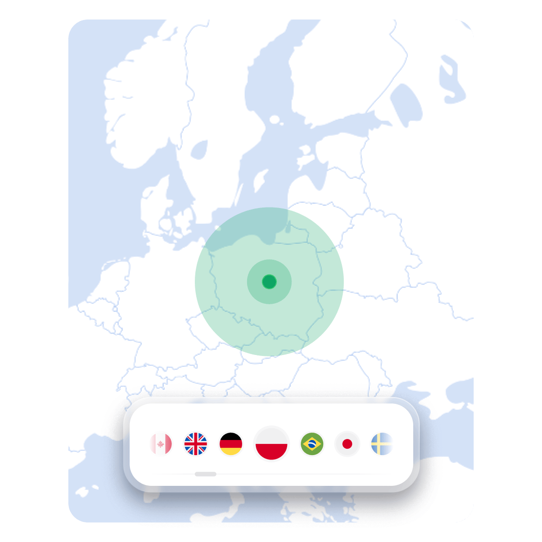 Mapa NordVPN przedstawiająca lokalizacje serwerów do zmiany wirtualnej lokalizacji.