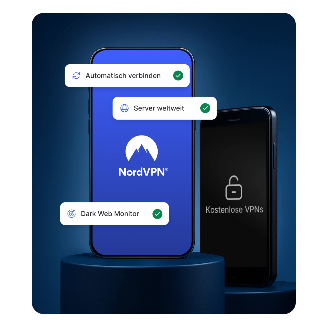 Die NordVPN-App zeigt Funktionen an, die in kostenlosen VPN-Apps nicht verfügbar sind.