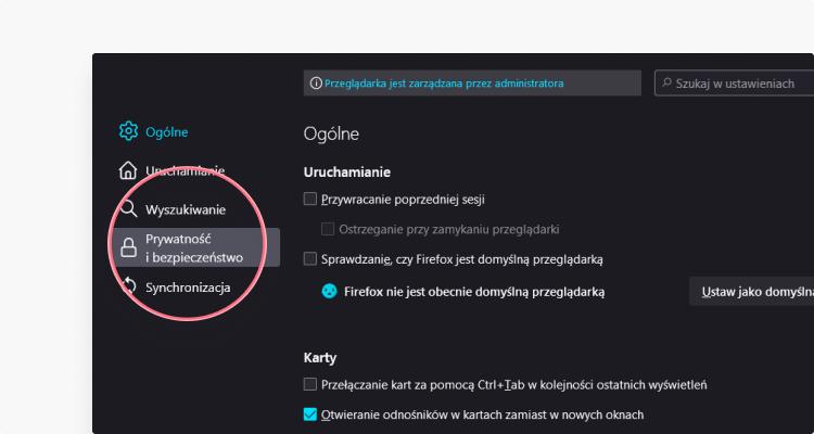 usunąć cache firefox: krok 2