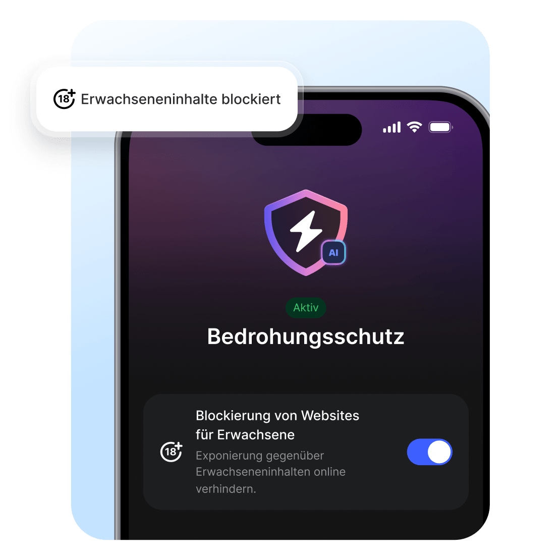 Ein Mann nutzt den Website-Blocker für Erwachsenen-Inhalte von NordVPN, um sicherer zu surfen.