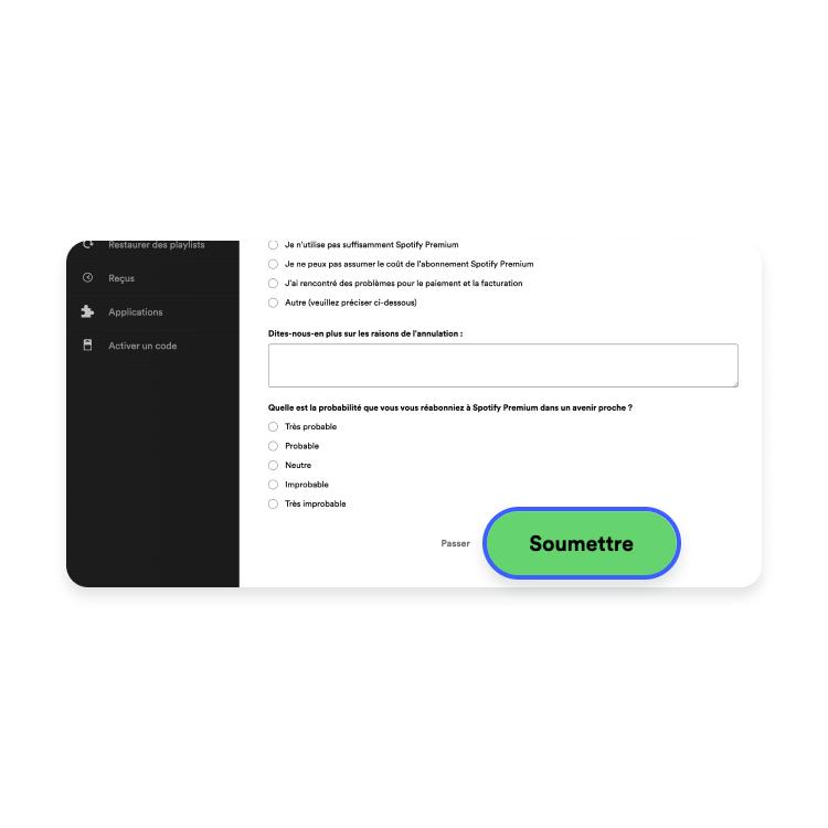 Soumettre annulation