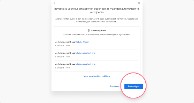 Automatisch YouTube data verwijderen stap 7
