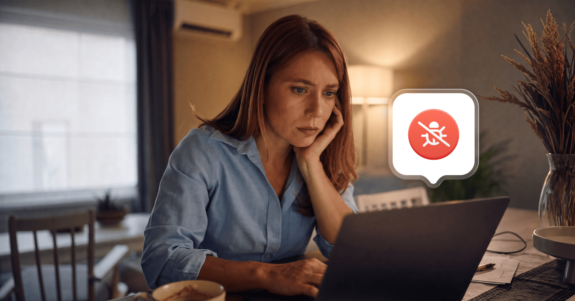 A woman removing malware from her computer.
