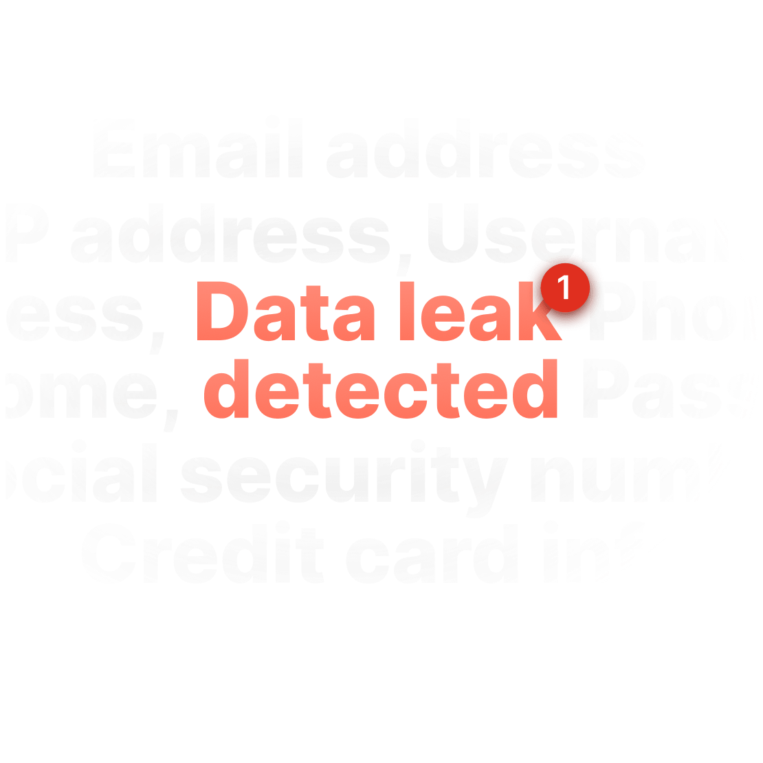A Dark Web Monitor notification warning about a detected data leak.
