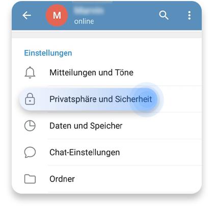 Erster Schritt der automatischen Löschung von Telegram