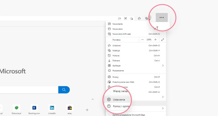 usunąć cache microsoft edge: krok 1