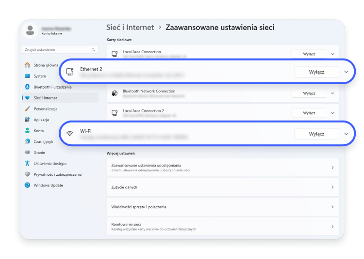 Zmiana dns: krok 3