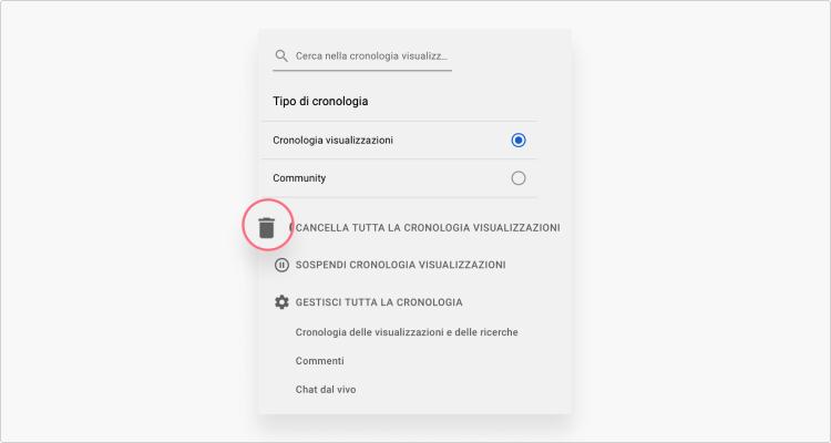 cancellare cronologia youtube