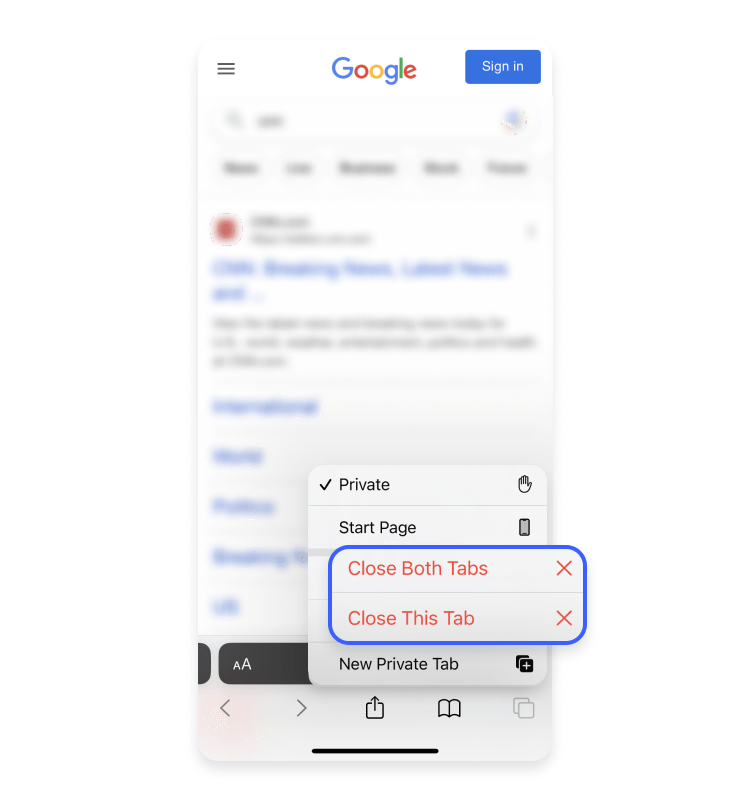 private browsing 4