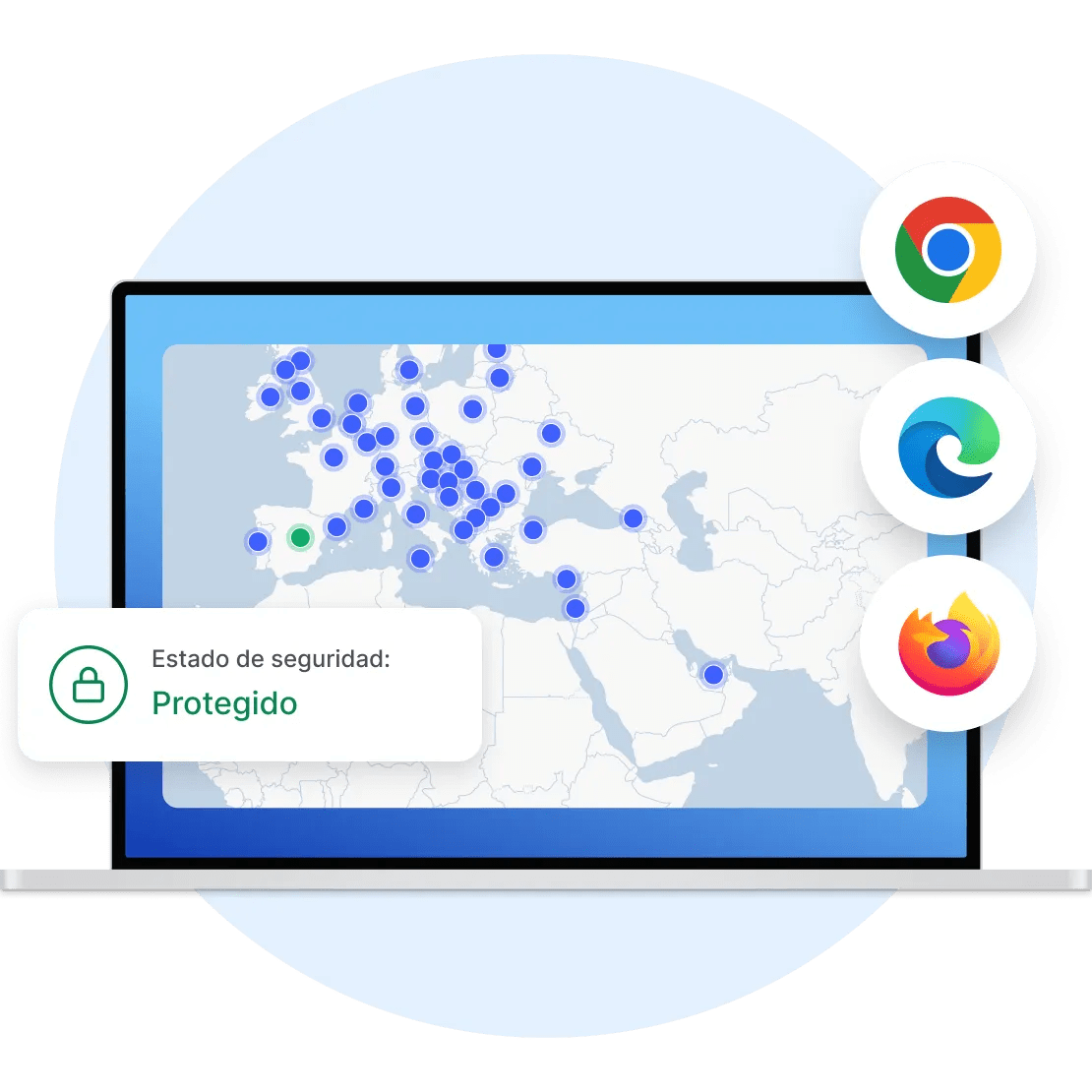NordVPN ofrece extensiones de proxy para Chrome, Edge y Firefox