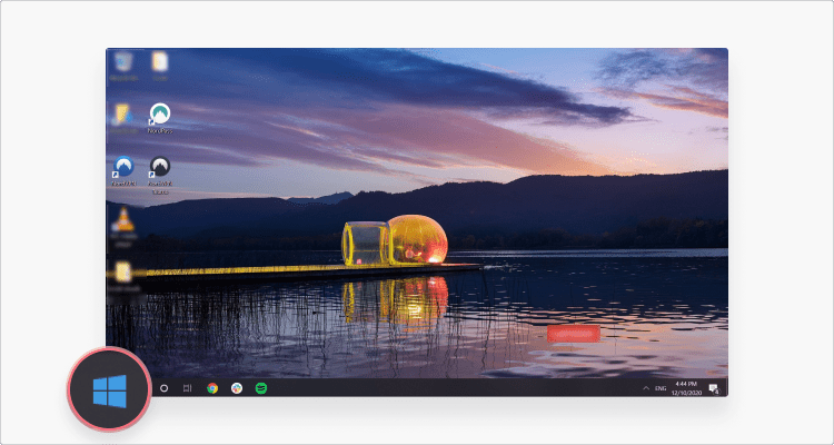 Windows Network Discovery instruction - Click the Start menu button
