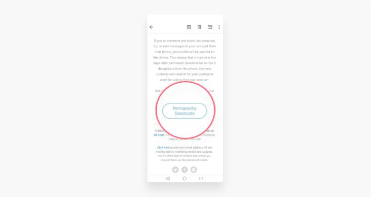 Hoe verwijder ik mijn Kik-account permanent? stap 4