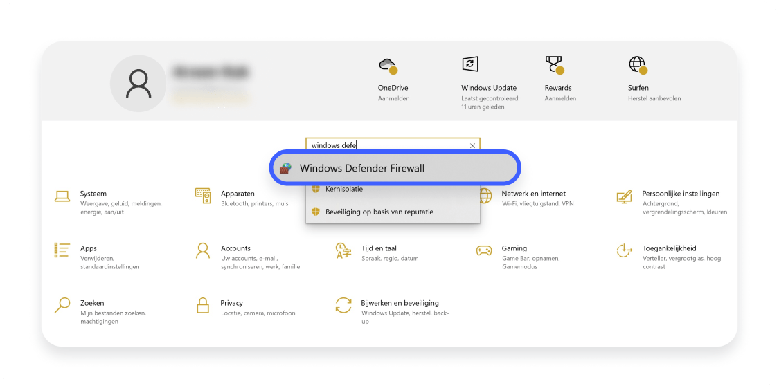 open windows defender firewall