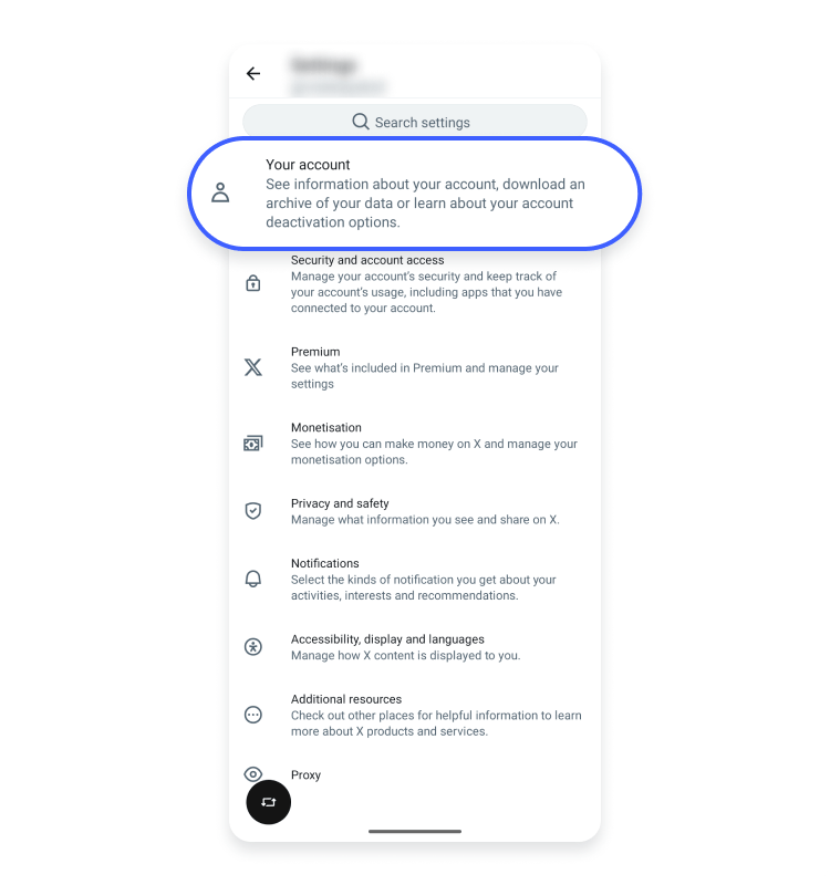 How to delete Twitter on Android: step 2