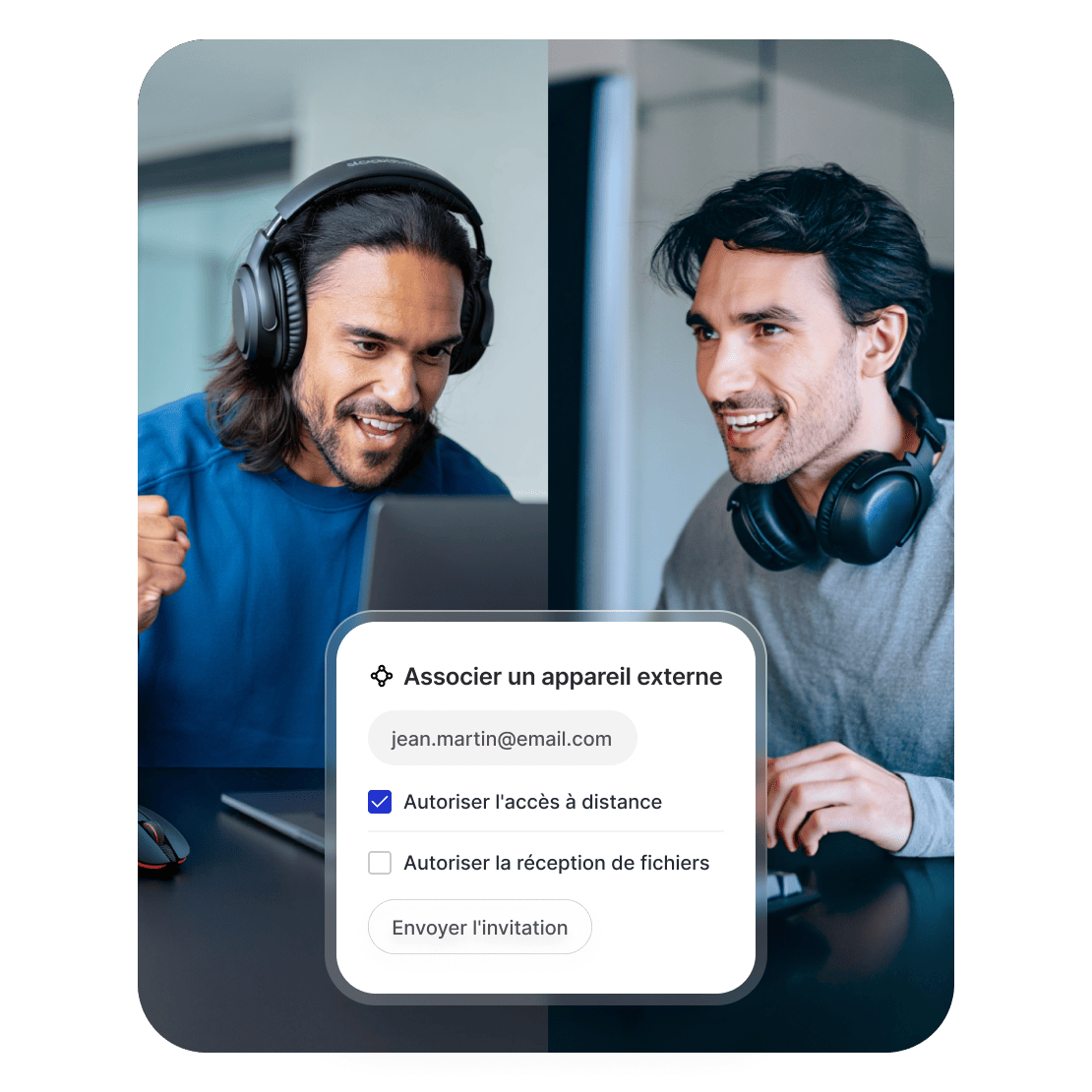 Deux personnes utilisant Réseau Mesh pour jouer à des jeux vidéo sur leur ordinateur.