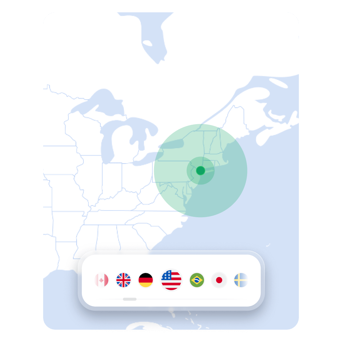 NordVPN map showing server locations for changing your virtual location.