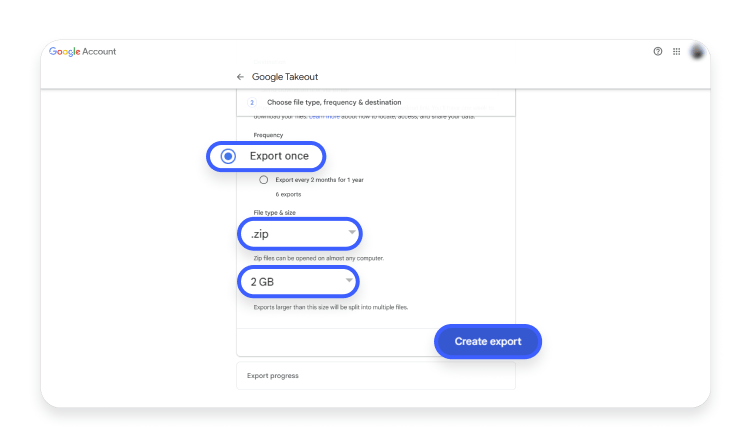 How to download Google search history: step 5