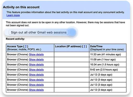 Check if your Gmail is hacked