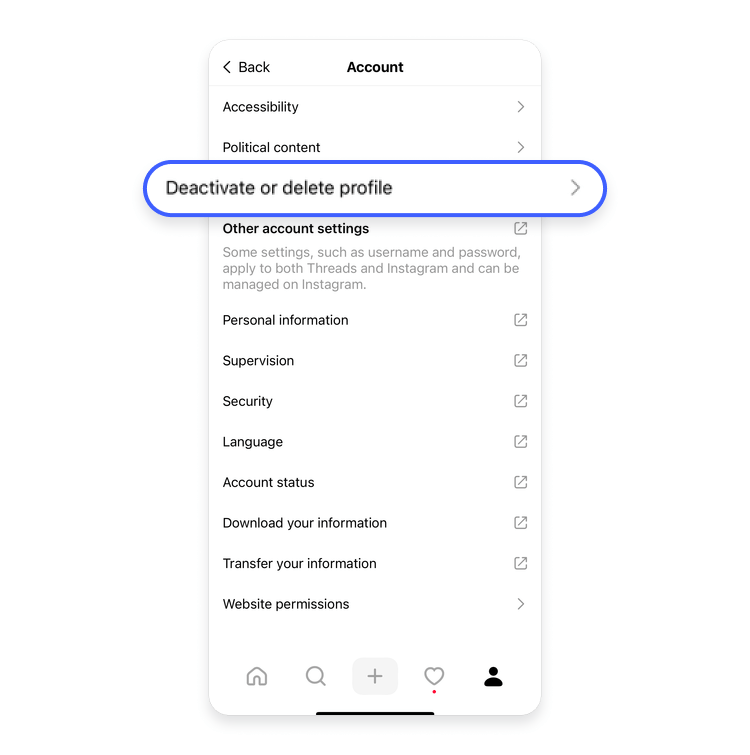 How to deactivate your Threads account 3