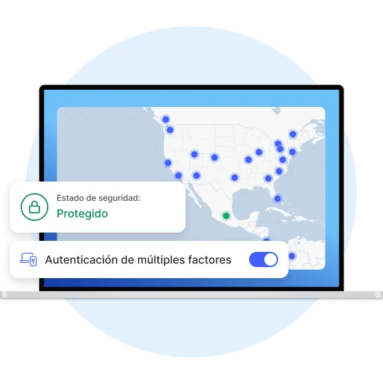 La pantalla de un portátil en la que se ve que el usuario ha protegido su conexión a través de un servidor VPN.