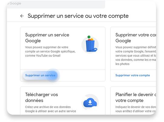 Supprimer compte Gmail 3