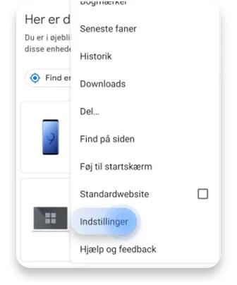 slet cookies android chrome