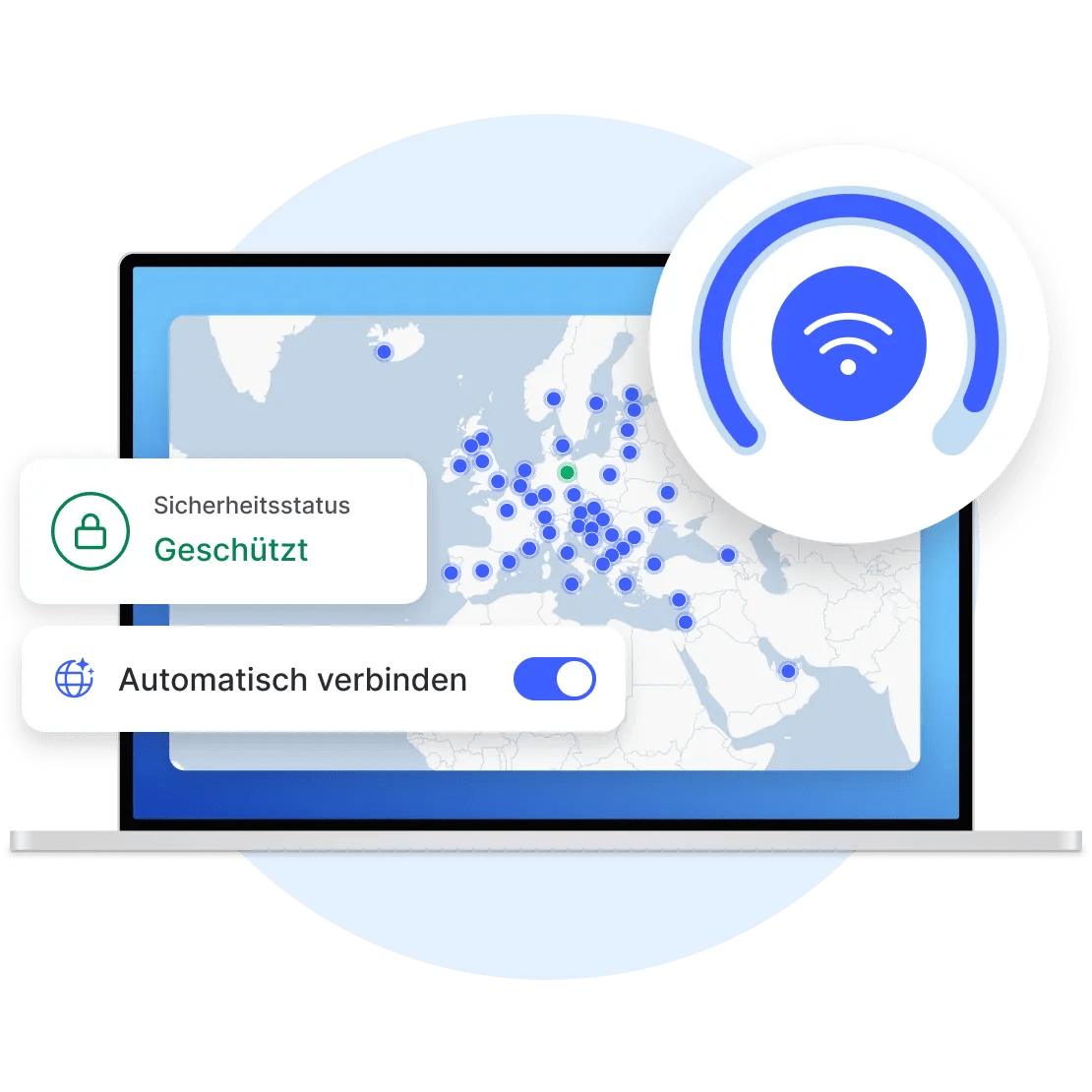 Die NordVPN-App auf dem Desktop.