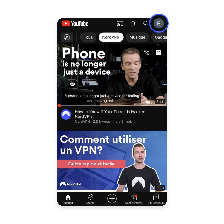 Connecxion compte YouTube iOS