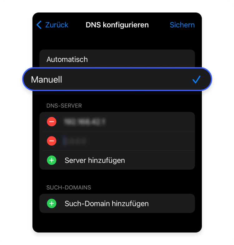 DNS-Server auf iOS ändern Schritt 4