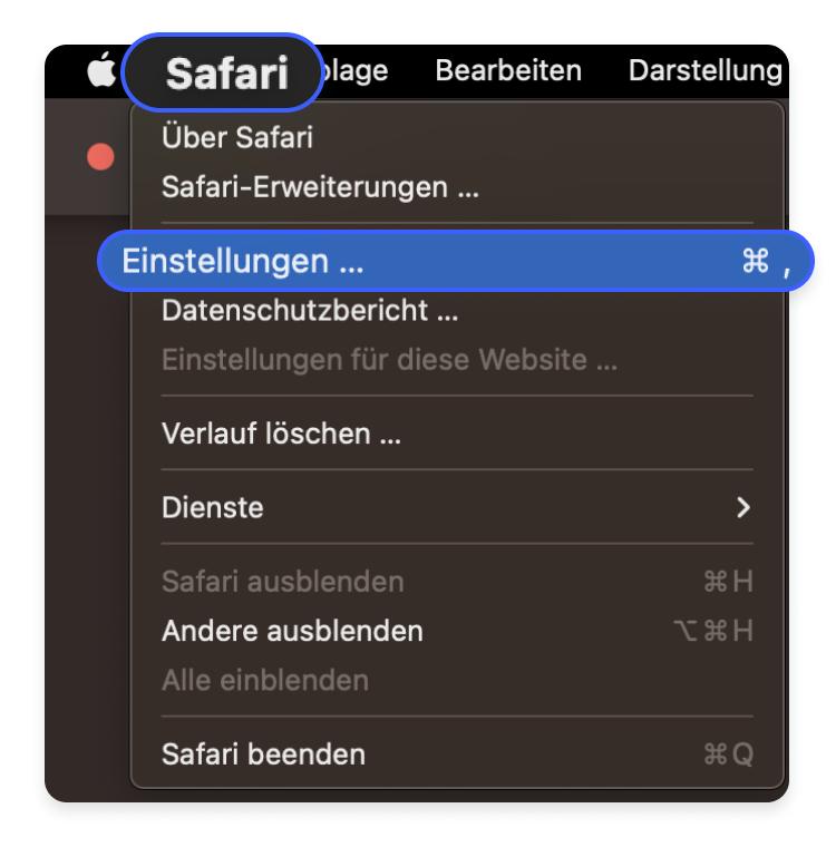 Cache leeren in Safari Schritt 1