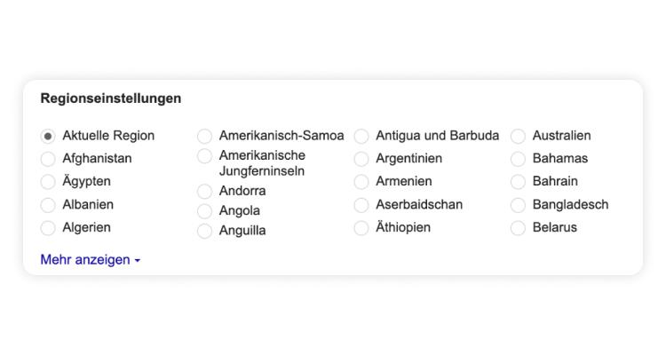Regionseinstellungen in Chrome anpassen