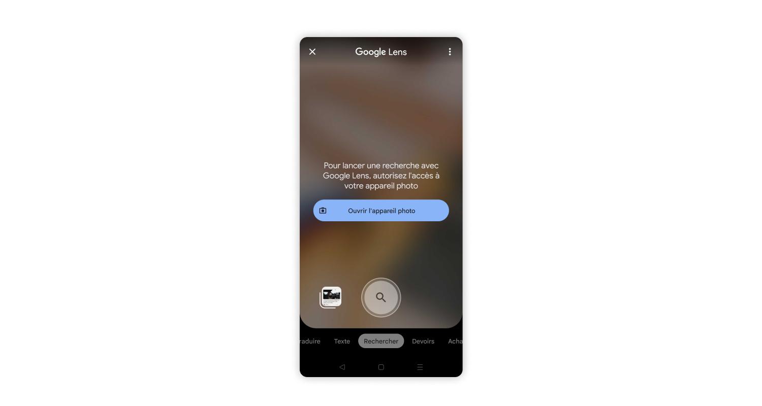 Autoriser l&#39;application à utiliser l&#39;appareil photo