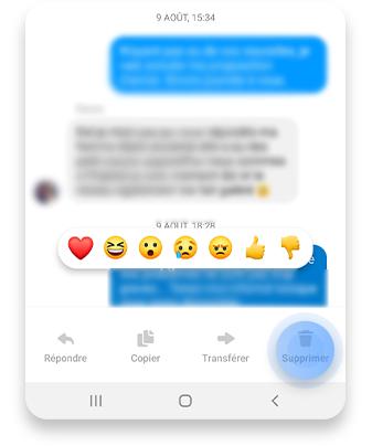 supprimer messages sur Messenger – première étape