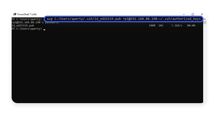 Access Raspberry Pi remotely with SSH keys: Step 4